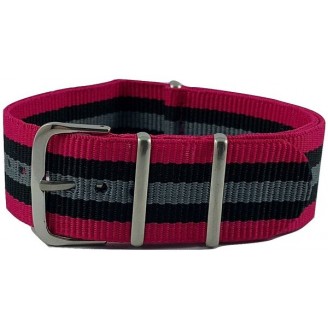 Nylon Strap 22mm Pink Grey